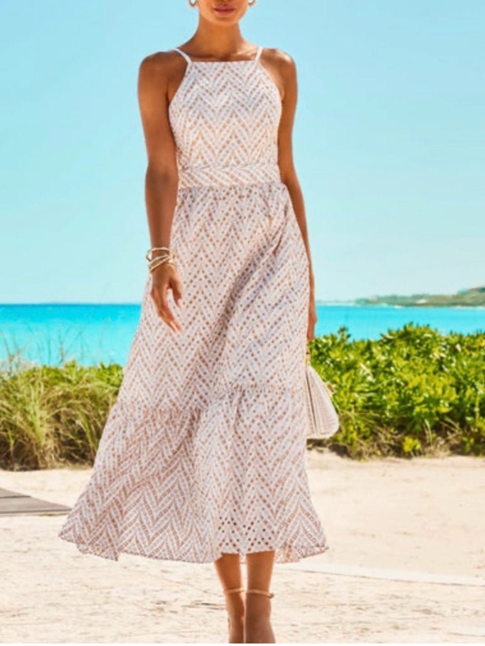 Lilly Pulitzer Charlese Eyelet
Halter Maxi Dress size 2